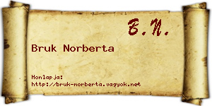 Bruk Norberta névjegykártya